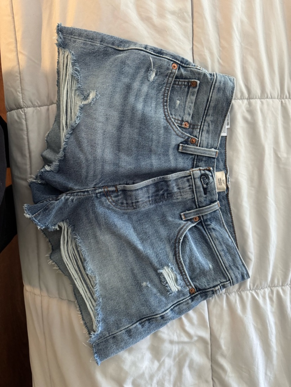 Levi's Light Blue Distressed Denim Cutoff Shorts